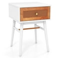thumbnail image 1 of Costway Nightstand Modern Bedside End Table with Storage Drawer & Solid Wood Legs White, 1 of 9