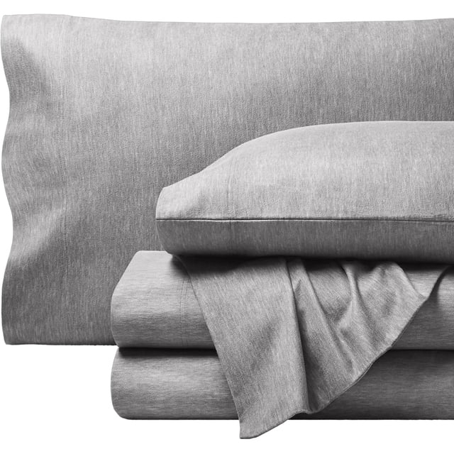 Flannel Sheet Set Cotton Velvety Soft Heavyweight - Double Brushed Flannel - Deep Pocket (Queen Grey)