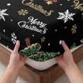 thumbnail image 3 of Twin Sze Fitted Sheet Set - Black Christmas 2 Piece Bedding Sets 16" Deep Pocket Fitted Sheet with 1 Pillowcase, Winter Green Pine Tree Gold Snowflake Brushed Microfiber Hotel Luxury Bed Sheets, 3 of 9