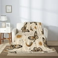 thumbnail image 3 of Boho Magic Space Butterflies Background Throw Blanket Ultra Soft Warm All Season Decorative Fleece Blankets for Bed Chair Car Sofa Couch Bedroom 50"X40", 3 of 6