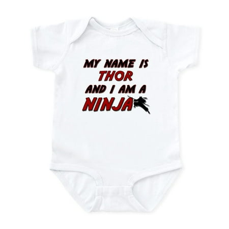 

CafePress - My Name Is Thor And I Am A Ninja Infant Bodysuit - Baby Light Bodysuit Size Newborn - 24 Months