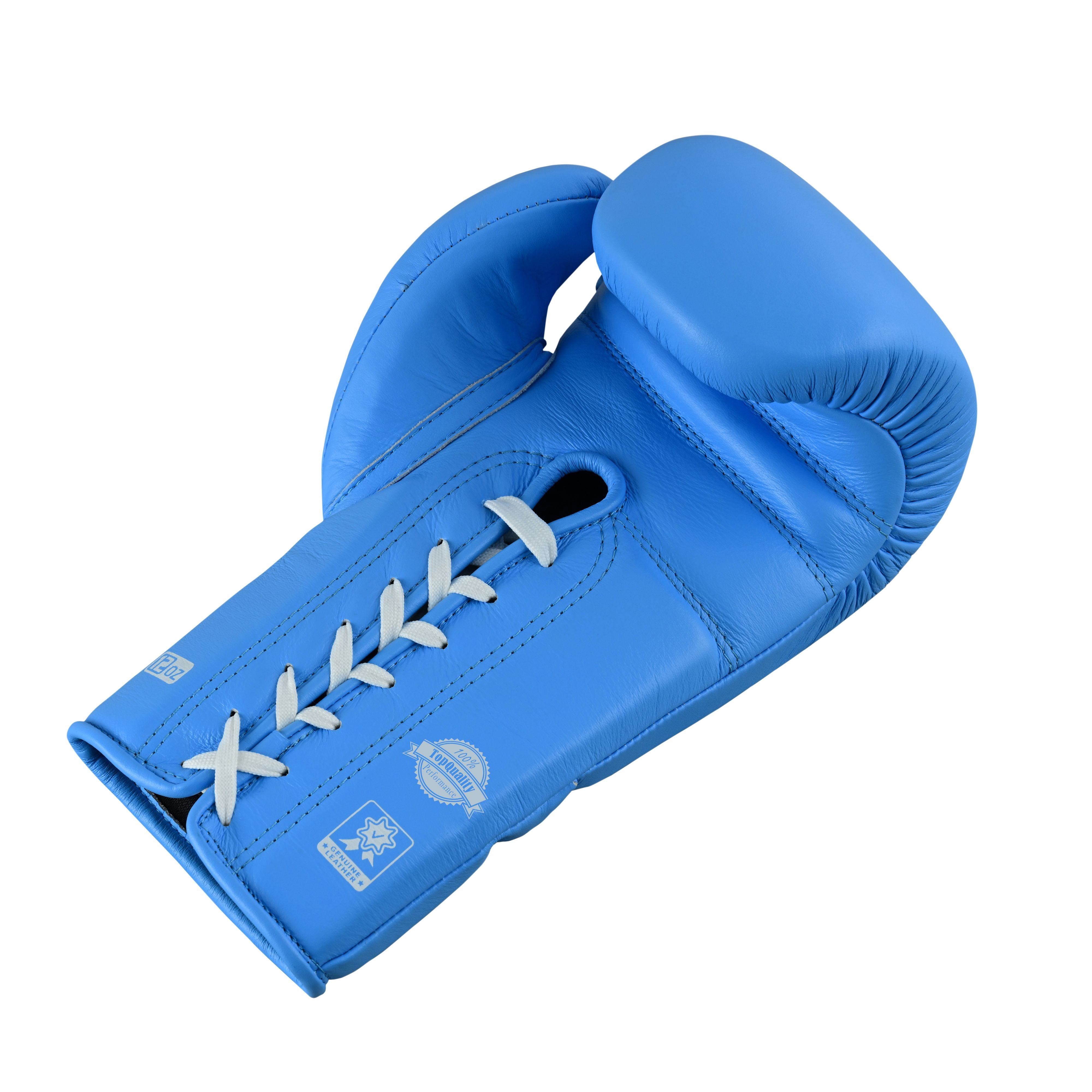 Ring Pro Sports Aura-100 Series Boxing Glove Made of Genuine Cowhide Leather for Boxing & MMA - Cyan 12 oz