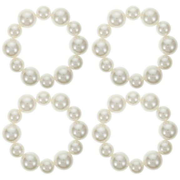 LOLIPPYY Set of 4 White Hair Scrunchies Stylish Fashion Clothing Accessories for Everyday Wear