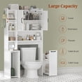 thumbnail image 4 of Frhnenha Over The Toilet Storage Cabinet with Pulley, Bathroom Storage Cabinet with Adjustable Shelf and Open Shelf for Bathroom, Restroom, Laundry, White, 4 of 8