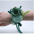 thumbnail image 5 of Rikyo 3" Artificial Silk Blackish Green Rose and Carnation Wedding Bouquet (2 Count), 5 of 6