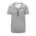 thumbnail image 4 of Blusa con estampado de manga corta y cuello vuelto informal y cómoda a la moda para mujer OAVQHLG3B Store  lin121212, 4 of 4