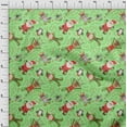 thumbnail image 3 of oneOone Cotton Poplin Lime Green Fabric Cartoon Animal|Candy Stick & Santa Christmas Quilting Supplies Print Sewing Fabric By The Yard 56 Inch Wide, 3 of 4