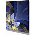 thumbnail image 2 of Grand Motif Fractal Bleu et Jaune - Impression sur Toile Florale, 2 of 3
