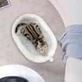 thumbnail image 1 of Cama de invierno para gatos Salvador felpa lavable antideslizante grande con juguete de pelot Gris, 1 of 10