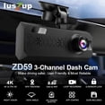 thumbnail image 3 of Dash Cam 3  4K with 5.8GHz WiFi GPS - 4K+1080P Dash Camera Front and Rear Inside,2.5K+1080P*2 Triple  Camera 3.16"IPS, 32GB Card, 320?Wide Angle, IR Night Vision, G-Sensor, 24H Parking Mode, 3 of 7