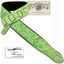 Walker And Williams G-977 Light Sea foam Green Embossed Floral Strap with Padded Glove Leather Back