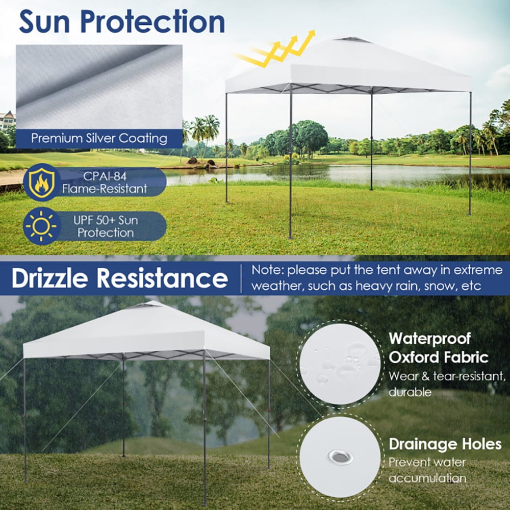 Aimee Lii 10 x 10 Feet Foldable Outdoor Instant Pop-up Canopy with Carry Bag, Awnings for Patio Waterproof, White