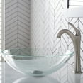 thumbnail image 3 of KRAUS 16 1/2-inch Crystal Clear Glass Bathroom Vessel Sink and Spot Free Arlo Faucet Combo Set with Pop-Up Drain, Stainless Brushed Nickel Finish, 3 of 9