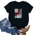 thumbnail image 2 of JURANMO American Shirts for Women Short Sleeve Crewneck Tees 4th of July Shirt Casual Holiday Going Out Tops Summer Savings A-Black#4th of July Shirts S, 2 of 4