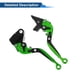 thumbnail image 5 of Palancas de freno y embrague cortas y largas para Kawasaki NINJA650R 09-16, palanca de freno ajustable de motocicleta, aleación de aluminio, cabeza verde, mango negro, 5 of 6