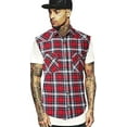 thumbnail image 2 of Men's Casual Flannel Plaid Shirt Sleeveless Cotton Plus Size Vest Red and Black 2XL, 2 of 5