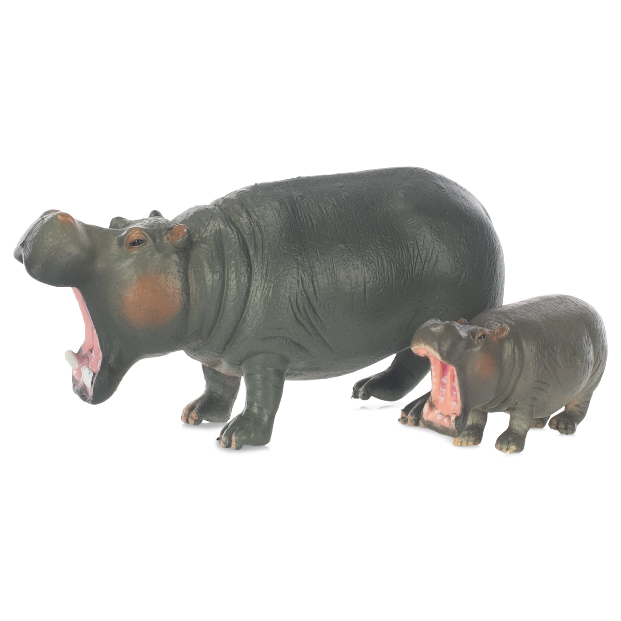 Hippo Mom and Baby Animal Figure 5 inch Children s Toy 2 Piece Playset