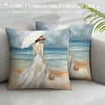 thumbnail image 3 of Fenyluxe Beach Woman Fashion Style High-Quality Dirt-Resistant Throw Pillow Covers 1PC, Summer Printed on Both Sides, Ideal for Couch, Sofa, Bed, Living Room, Bedroom 22x22in, 3 of 5