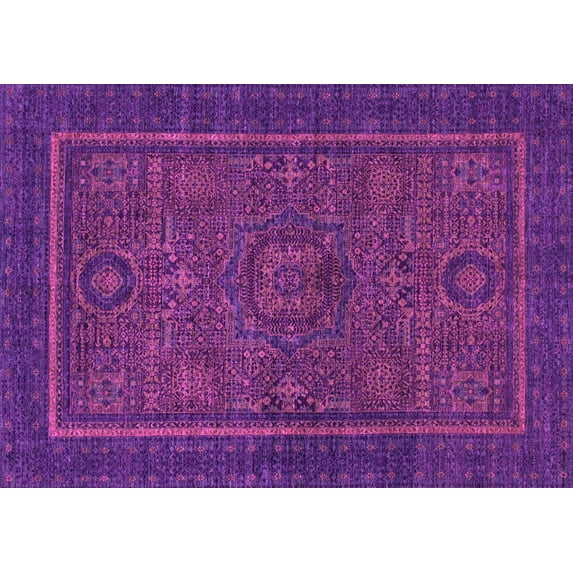 Ahgly Company Indoor Rectangle Abstract Pink Modern Area Rugs, 7' x 9'