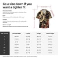 thumbnail image 2 of Cauagu Gothic Eastern Floral Skull Men's Short Sleeve Button Down Hawaiian Shirt for Men Bowling Shirts Casual Summer Beach Shirt,3X-Large, 2 of 6