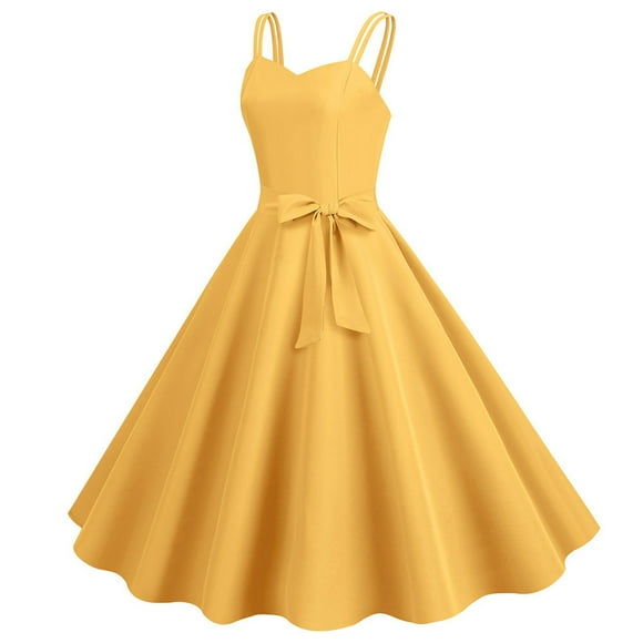 Vestido de fiesta sin mangas para mujer de los años 50: estampado floral, corte A, poliéster, cinturón extraíble, ropa de cóctel y fiesta, tallas S-XXL, contorno de pecho 88-104 cm, lavado a mano e