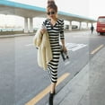 thumbnail image 2 of Women Casual Fashion Stripes Print Hoodie Dress Long Sleeve Female Loose Long Maxi DressesNEW, 2 of 6