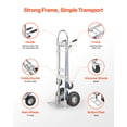 thumbnail image 4 of VEVOR 2 in 1 Hand Truck, 1000 lbs Load Capacity for 4-Wheel Mode, Convertible Hand Truck Dolly with Non-Slip Handle & Wheels, Portable Trolley Dolly for Moving Home, Office, Warehouse, Supermarket, 4 of 9