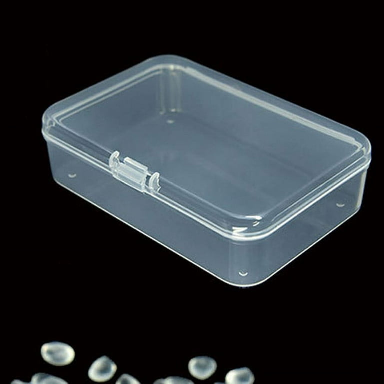 Leye 5 Pcs Clear Plastic Storage Containers Small Rectangle Bead Storage  Box Case with Hinged Lid for ID Card, Business Card, Jewelry, Pills, and