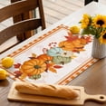 thumbnail image 5 of Fall Placemats Set of 6 Pumpkin Maple Leaves Place Mats Thanksgiving Placemat Orange Leaf Buffalo Plaid Table Mats for Dining Kitchen Table Holiday Dinner Party Home Fall Decorations 13x19 Inch, 5 of 8