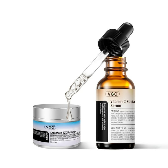 Set de Cuidado de la Piel VGO con Mucina de Caracol 50 g y Sérum de Vitamina C 57 ml