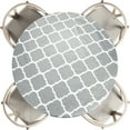 thumbnail image 1 of Picnic Table Cloth, 61" Round Vinyl Diamond Fitted Tablecloths Waterproof Flannel Backed Table Covers for Dining Camping Outdoor, Grey/White, 1 of 6