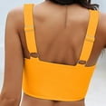thumbnail image 4 of Baqcunre Plus Size Swimwear, Bikini Tops for Women Cropped Tankini Tops Beach Padded Knot Cut Out Adjustable Tank Swimwear Top Yellow XL, 4 of 5