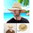 thumbnail image 2 of Sombrero de paja vaquero/vaquera estilo western para hombres y mujeres, 2 of 5