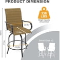 thumbnail image 2 of Gold 2-pcs outdoor swivel bar stools set: all-weather, high back y armrest, perfect para deck patio, 2 of 7