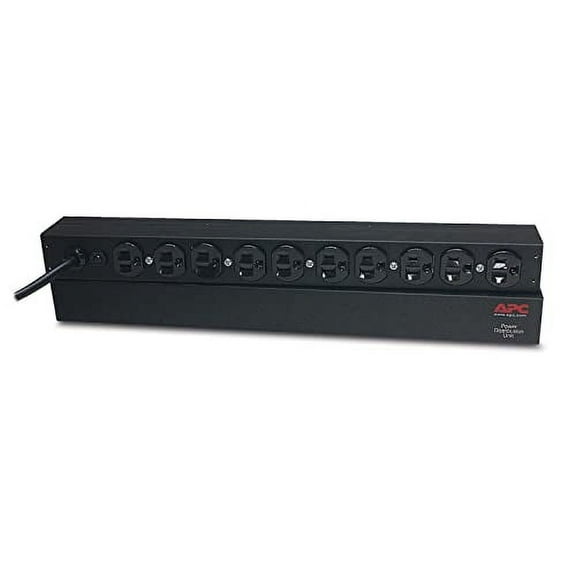 APC Rack Mount PDU, Basic 100V-120V/15A, (10) Outlets, 1U Horizontal Rackmount (AP9562)