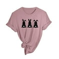 thumbnail image 5 of TSADFHJI Woman Tops Winter Womens Spring Summer Rabbit Printed Short Sleeve O Neck T Shirt Top S, 5 of 5