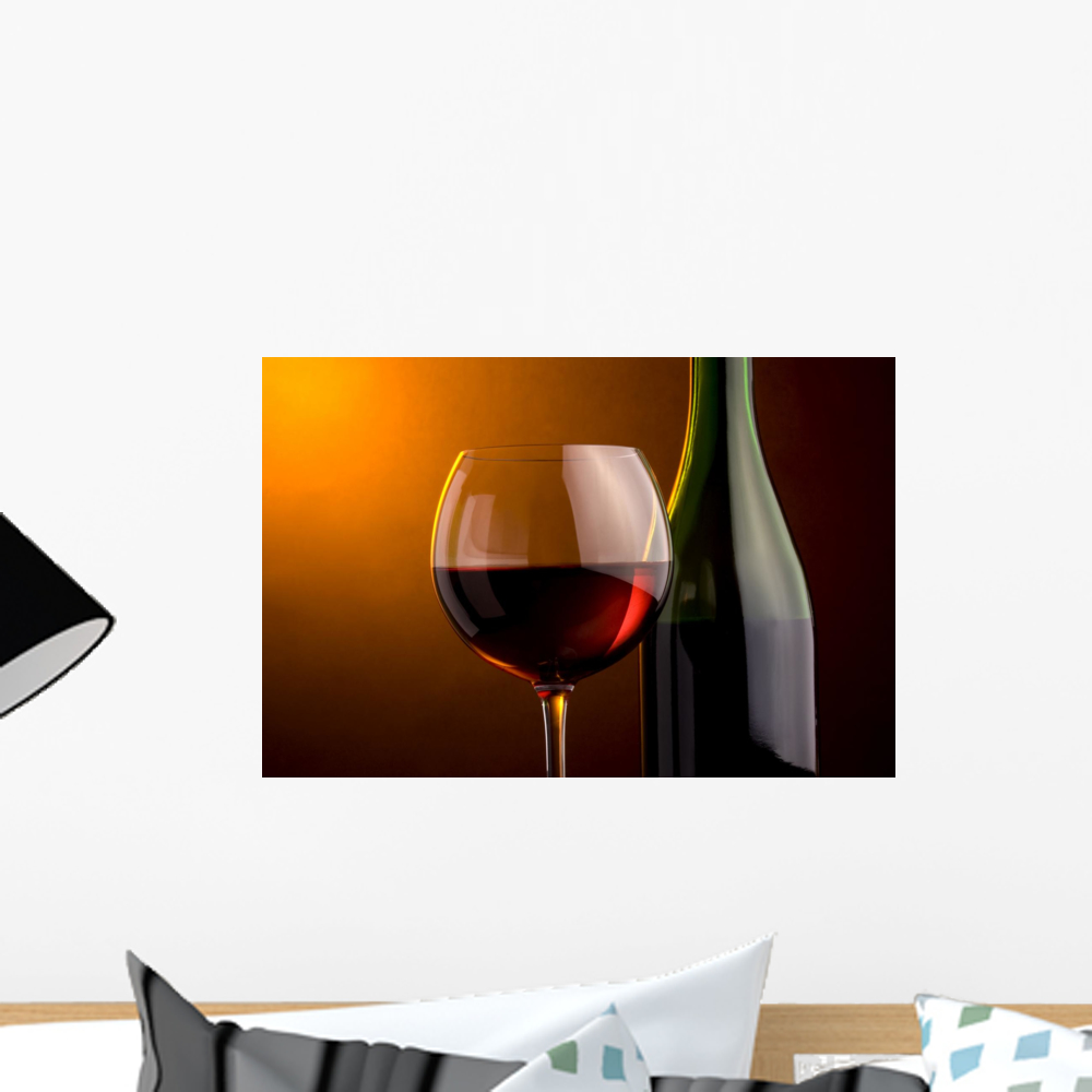 Red Wine Wall Mural Decal by Wallmonkeys Vinyl Peel and Stick Graphic ...