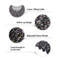 thumbnail image 4 of TIYOMI Plus Size Women's Tunic Tops Purple Flower Short Sleeve Blouses 2X Henley Floral Blouses Dressy Swing Flowy Shirts Pleated Babydoll Pullover Casual Spring Summer Tunics 2XL 18W 20W, 4 of 6
