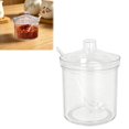 thumbnail image 4 of Shatterproof Acrylic Sugar Bowl with Lid and Spoon, Airtight Transparent Seasoning Jar, Refillable Condiment Container for Dining Table Restaurant Spice Storage, 4 of 5