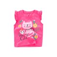 Little Girls' Short Sleeve Tee Shirt Cotton Casual Crewneck Cat Rabbit