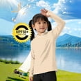 thumbnail image 4 of Girls Boys UPF 50+ Hooded Shirts Long-Sleeve Striped Printed Sun Protection Rash Guards Fishing Shirts Lightweight Quick-Dry Hoodies with Thumb Hole Orange 7-8 Years, 4 of 6