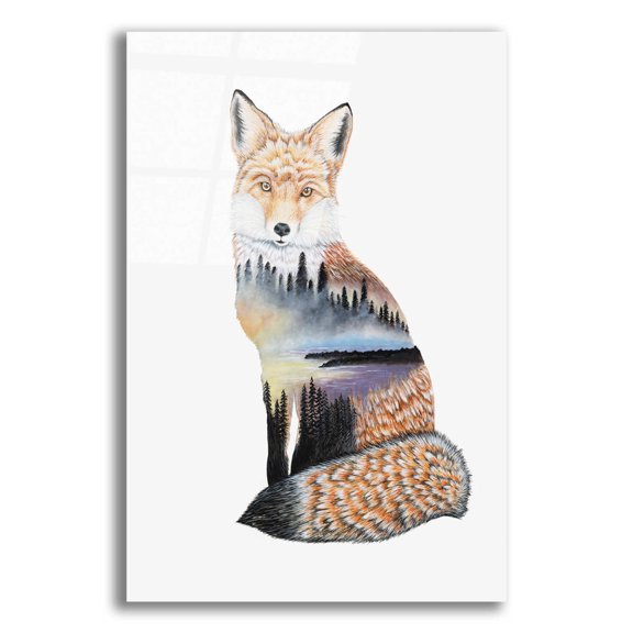 Epic Art 'Fox Lake landscape' by Michelle Faber, Acrylic Glass Wall Art, 12"x16"