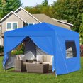 thumbnail image 7 of 10x10 Ft Pop Up Gazebo Canopy with Removable Sidewall, 2 pcs Sidewall with Mosquito Netting Window, 4 pcs Sand Bag & Carry Bag, Outdoor Instant Canopy Tent for Garden Patio Camping Party Event, Blue, 7 of 7