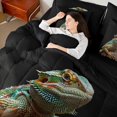 thumbnail image 5 of Manfei Western Lizard Twin Bedding, Woodland Animal Bedding Comforter Set, Black Brown, Black Reversible, 7-Piece, 5 of 6