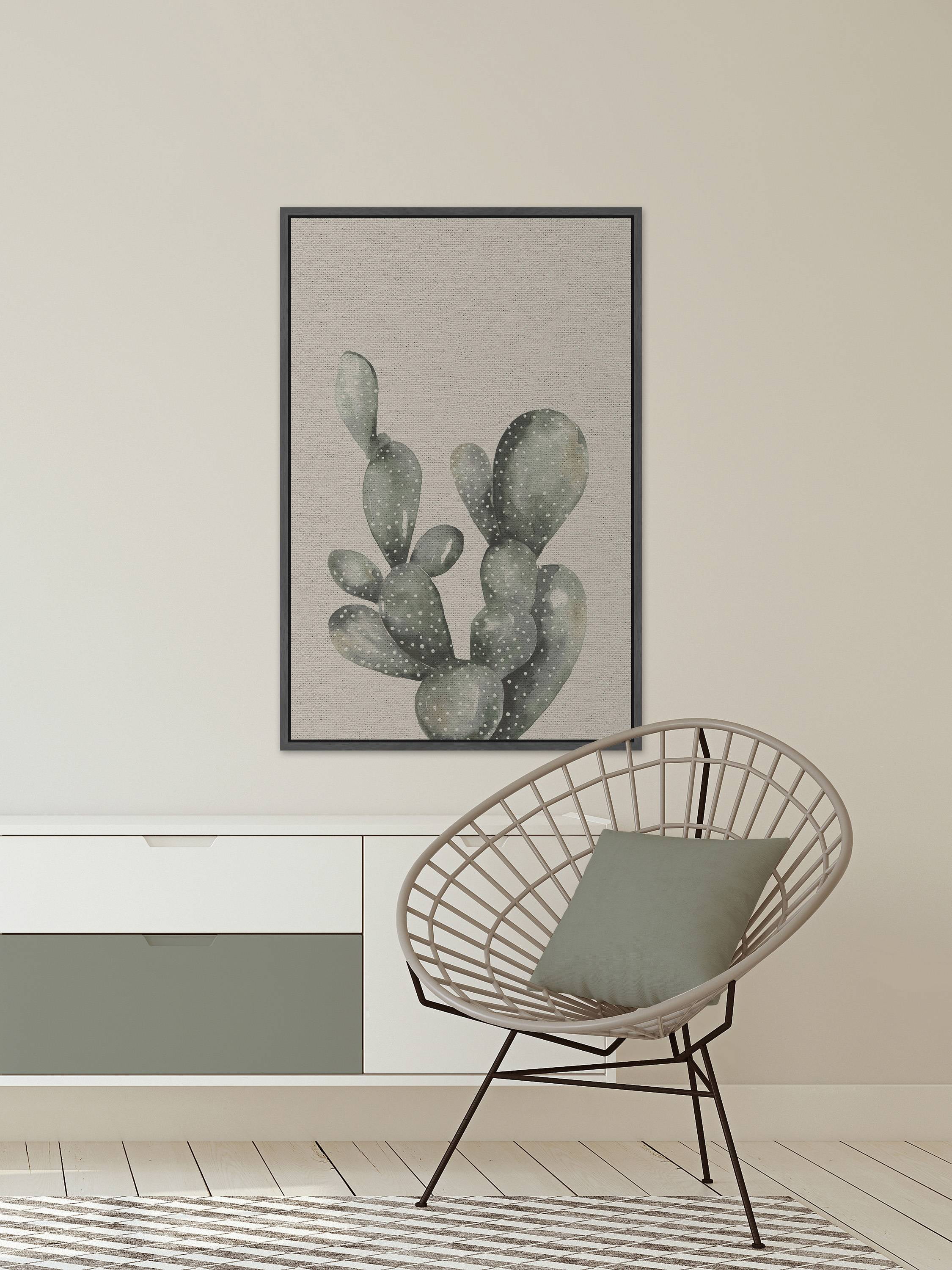 Prickly Cacti II Floater Framed Painting Print on Canvas