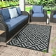 thumbnail image 1 of Alfombra exterior GENIMO, impermeable, reversible, 90 x 150 cm, color negro y gris, 1 of 6