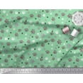 thumbnail image 2 of Soimoi Green Cotton Poplin Fabric Paw Dog Decor Fabric Printed Yard 56 Inch Wide, 2 of 3