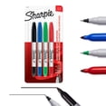 thumbnail image 1 of Sharpie Twin Tip Permanent Markers, Fine and Ultra Fine, Assorted Colours, 4 Count, 1 of 9