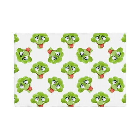 

Table Placemats Set of 4 - cartoon Cute broccoli funny 12x18 In Faux Linen Double Heat Resistant Place Mats Cloth Indoor/Outdoor Placemats Washable Table Mats for Dining Kitchen Party