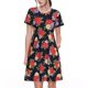 thumbnail image 1 of Fotbe Red Rose Flower Vestido Largo de Moda para Mujer, Vestido Tipo Camiseta con Manga Corta y Estilo Casual a Rayas y Bloques de Color, 1 of 6